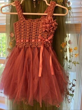 0-6 Elly & Emmy Mnths Crochet Bodice Tulle Flower Girl Dress